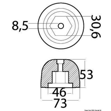 Anode de rechange aluminium réf. orig. 501180 | EAN 8033137135880 Ref 43.070.28
