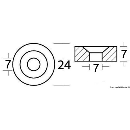Rondelle zinc 24x6,5 | EAN 8033137136733 Ref 43.239.13