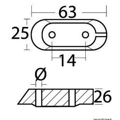 Anode U aluminium Yamaha 4/70 HP | EAN 8033137137495 Ref 43.260.44