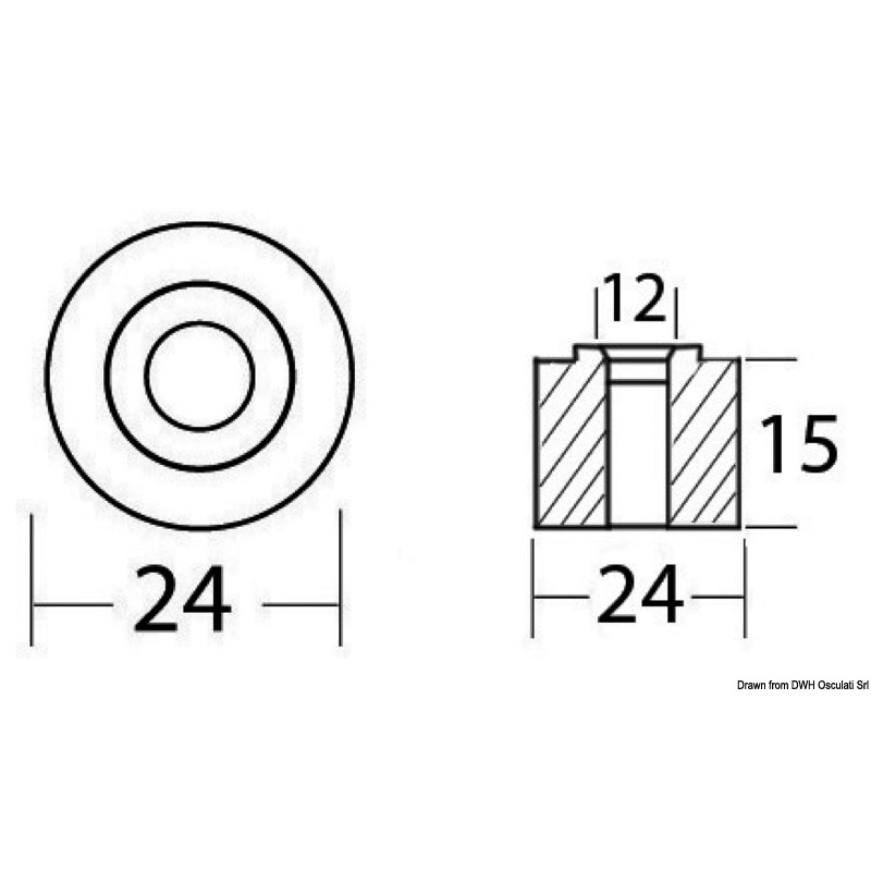 
Anode rondelle zinc Ø 24 x 15 mm 
