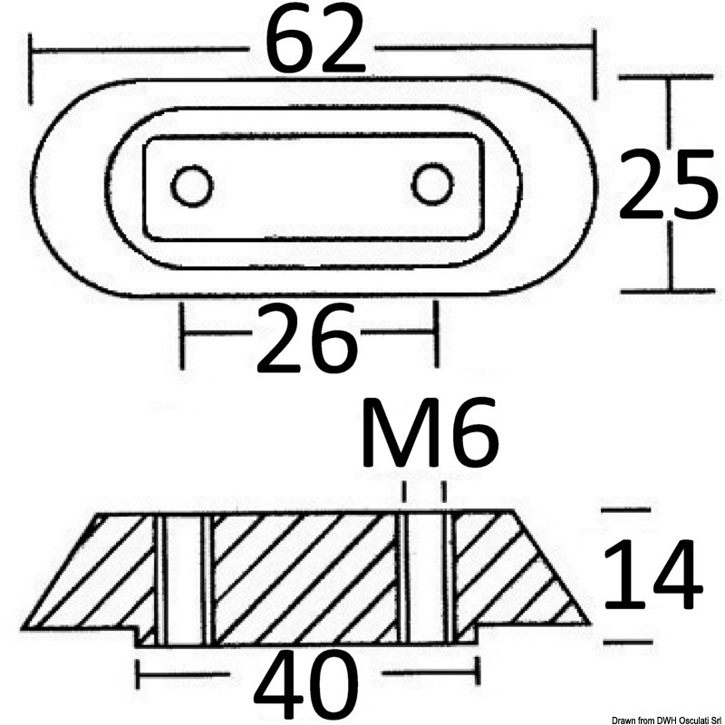 
Anode plaque magnésium 10/50 HP 
