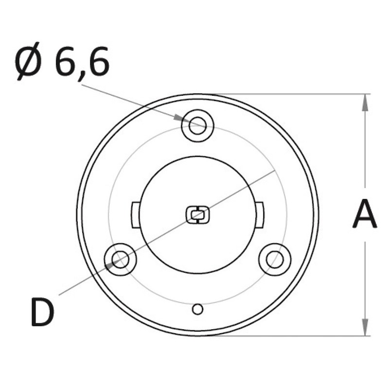 
Douille encastrée inclinée 6° p. poteau carbone Ø 50 mm 
