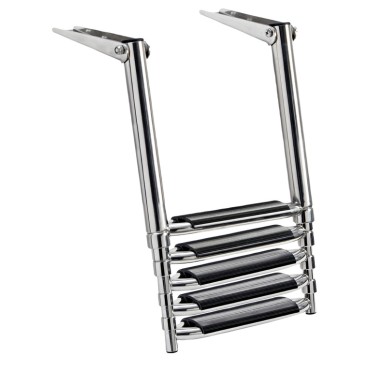 Echelle télescopique large AISI316 noir 5 marches | EAN 8033137151811 Ref 49.541.65