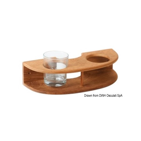 Porte 2 verres mural teck | EAN 8719497020577 Ref 71.602.40