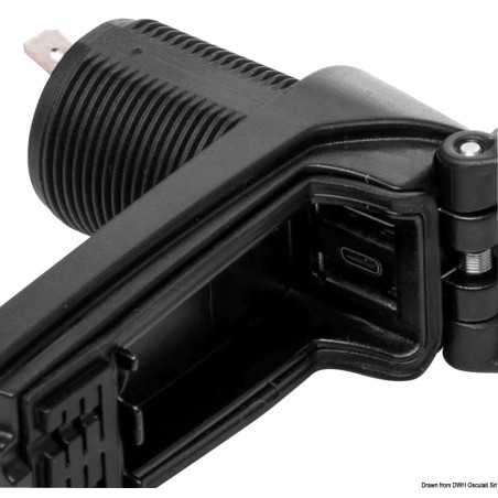 Prise + câble USB étanches IPx6| EAN 8033137204524 Ref 14.195.68