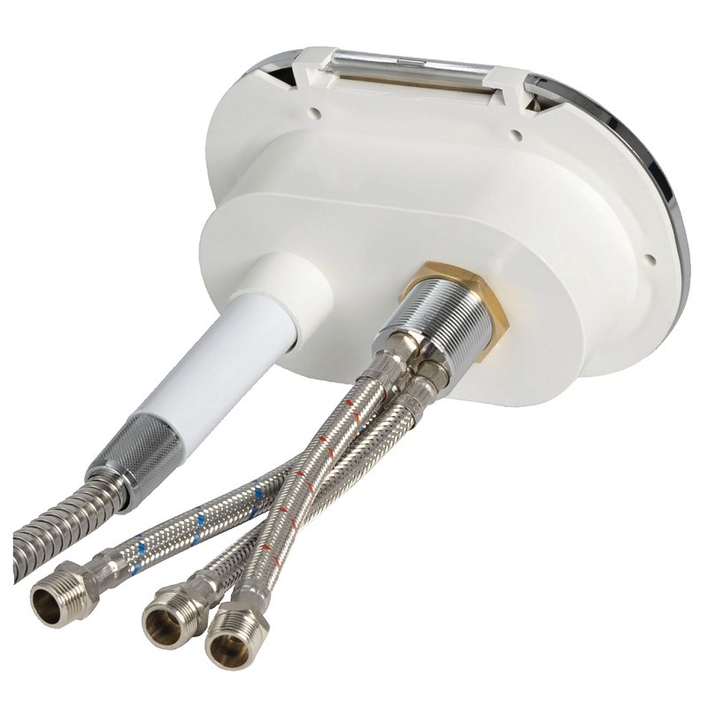 
Coffret douche blanc Oval PVC 2,5m sortie arrière 
