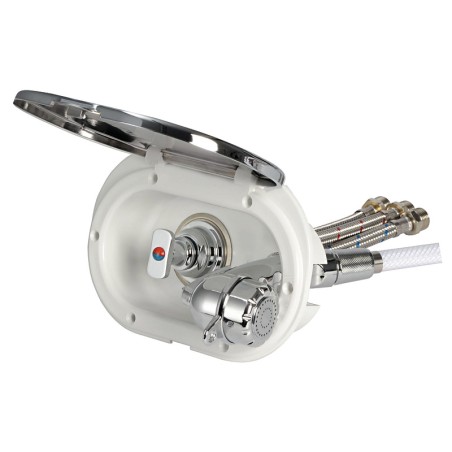 Boîte de douche ovale + mitigeur+ douche bouton-poussoir Desy| EAN 8033137093203 Ref 15.240.33