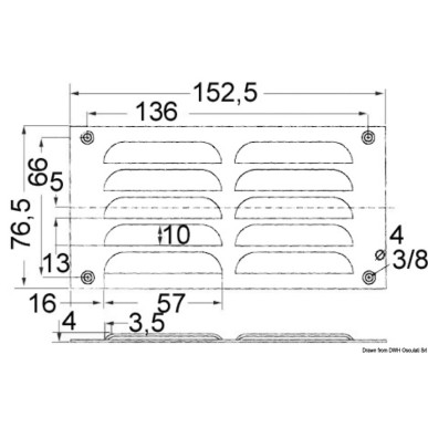 Grilles d’aération rectangulaires| EAN 8033137006968 Ref 53.021.11