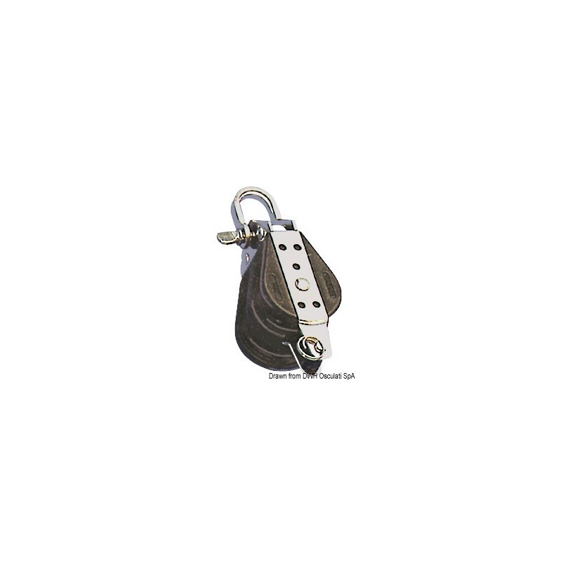 
Poulie sur billes double manille et ringot 10x38mm 
