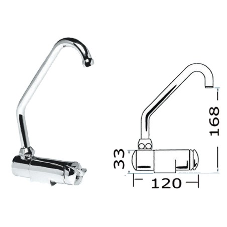 Robinet pivotant série Star haut eau froide/chaud | EAN 8033137096754 Ref 17.049.00