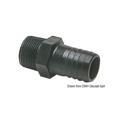 Embout mâle polycarbonate noir 1"1/4 | EAN 8033137098314 Ref 17.206.43