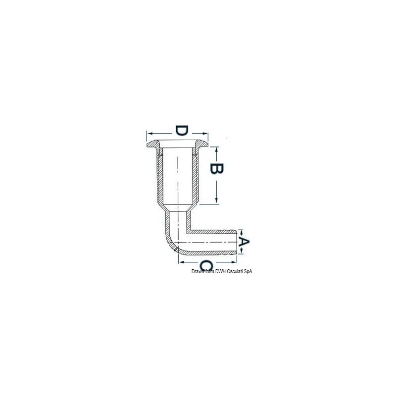 
Passe-coque nylon 90° - 2" x 38 mm 
