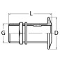 
Passe-coque bord bas laiton chromé 3/8" 
