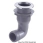 
Passe-coque nylon 1"1/2 38mm tête inox embout 90° 
