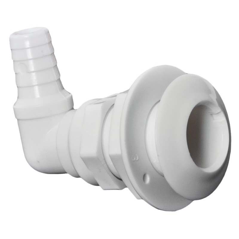 
Passe-coque 90° plastique blanc 1" x 25 mm 
