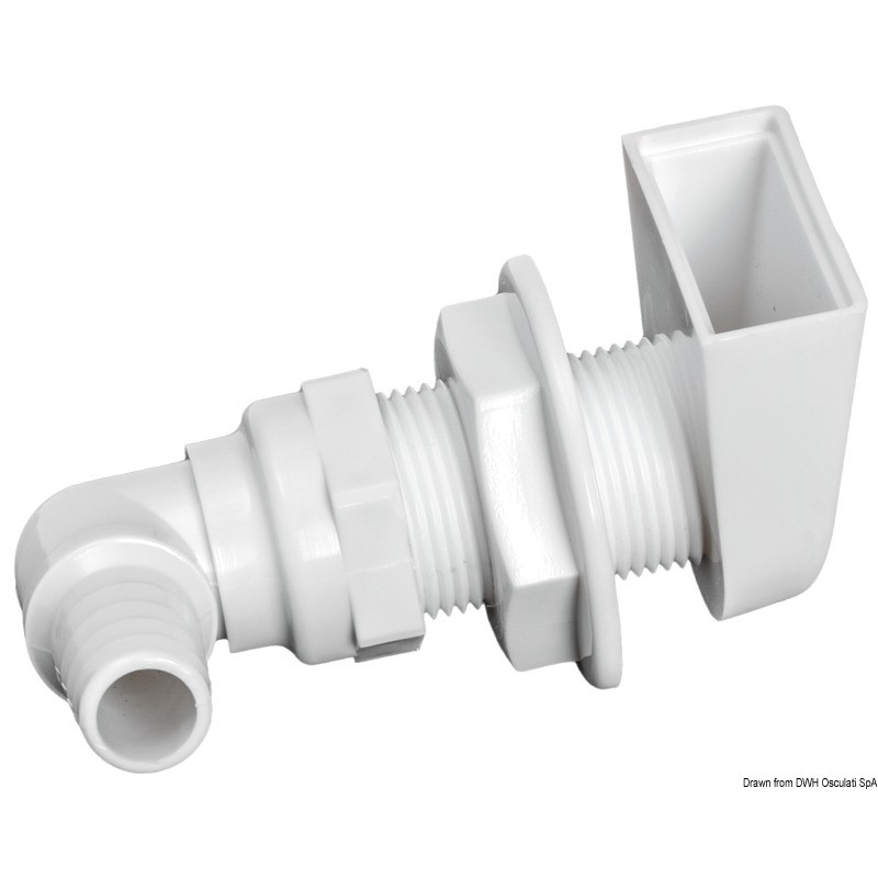 
Videur 90° plastique blanc 1" x 19 mm 
