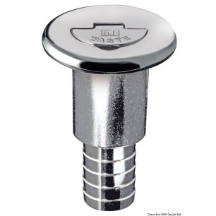 Bouchon nable laiton chromé col long WASTE 38 mm | EAN 8033137110788 Ref 20.666.09