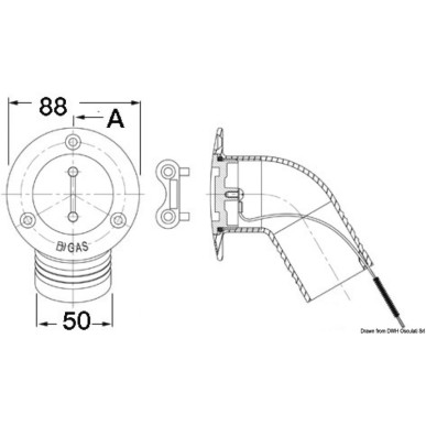 Bouchon DIESEL incliné30+ AISI316 poli miroir 50mm | EAN 8033137111143 Ref 20.867.04