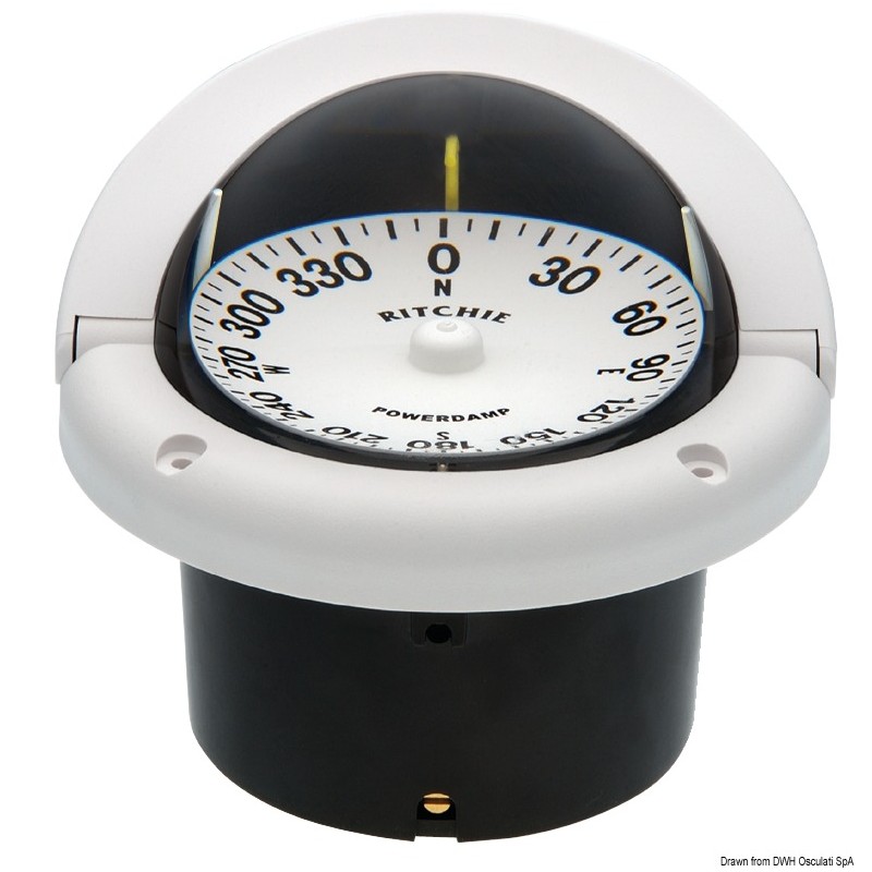 
Compas encastr. RITCHIE Helmsman 3"3/4 blanc/blanc 

