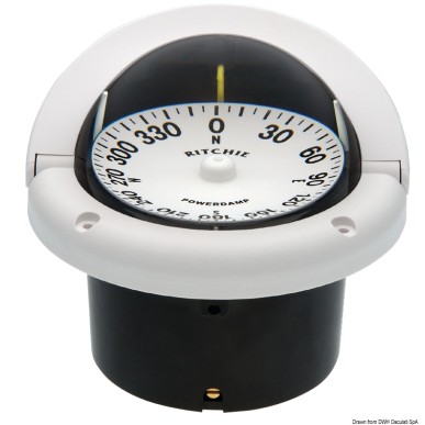 Compas encastr. RITCHIE Helmsman 3"3/4 blanc/blanc | EAN 8033137115097 Ref 25.083.02
