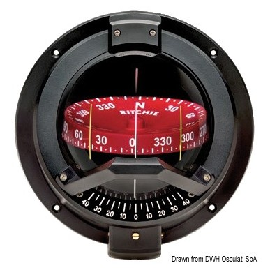 Compas RITCHIE Venturi Sail 3"3/4 noir/rouge | EAN 8033137115233 Ref 25.088.02