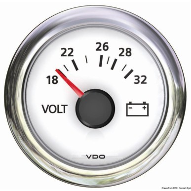 Voltmètre blanc 18/32 V | EAN 8033137015700 Ref 27.487.01