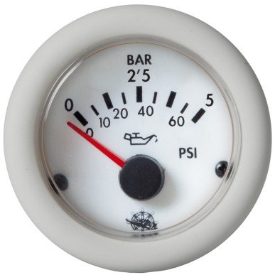 Pression huile indicat. Guardian 0-5 bar blanc 24V | EAN 8033137116599 Ref 27.530.01