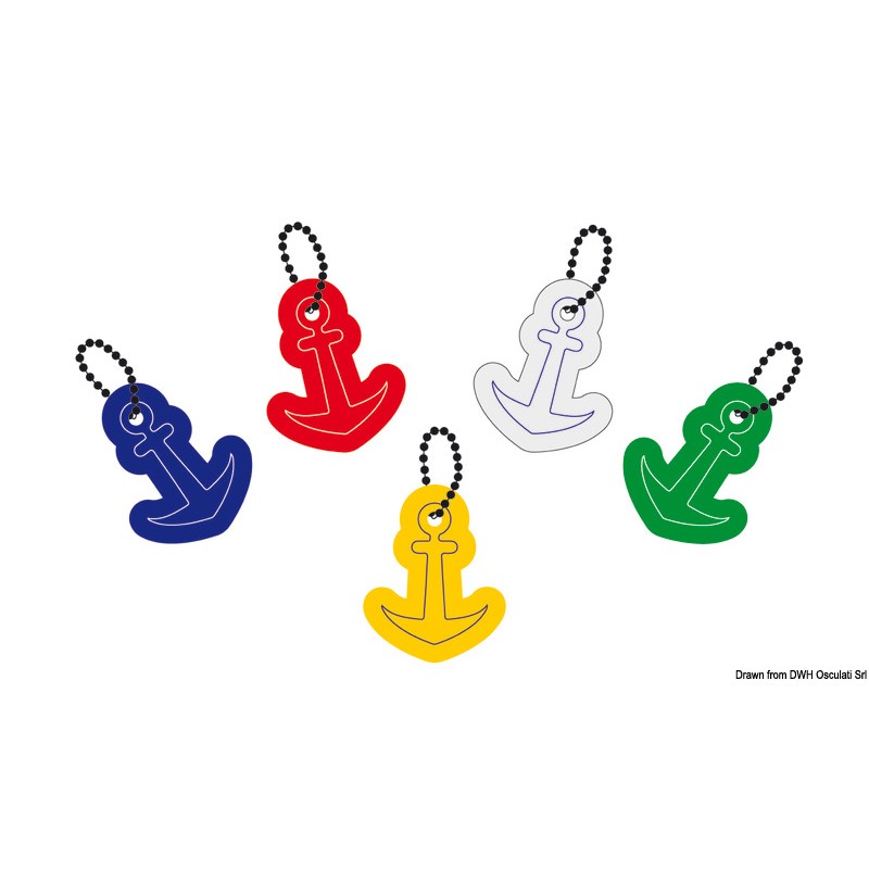 
Porte-clés mousse souple Ancre blanc 
