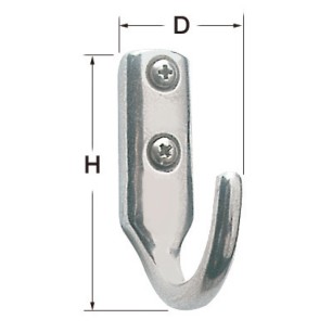 Crochet inox poli 25x41 mm | EAN 8033137128530 Ref 38.313.30