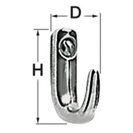 Crochet inox poli 22x30 mm | EAN 8033137128592 Ref 38.313.90