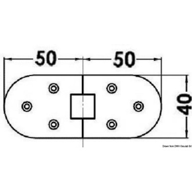 Charnière moulage 100 x 40 mm | EAN 8033137128424 Ref 38.290.02