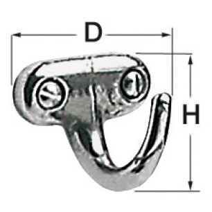 Crochet inox poli 25x25 mm | EAN 8033137128561 Ref 38.313.50