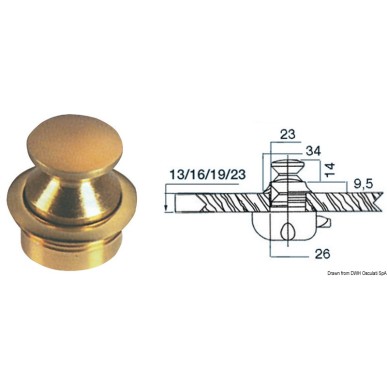Pommeau laiton poli 13 mm | EAN 8033137127724 Ref 38.181.04