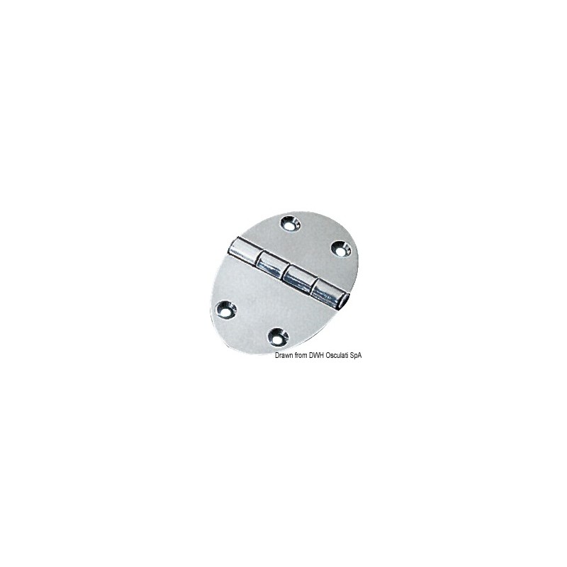 
Charnière ovale 84x56 mm avec goujons 2 mm 
