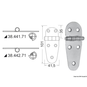 Charnière nœud saillant 101x41,5 mm | EAN 8033137129247 Ref 38.441.71
