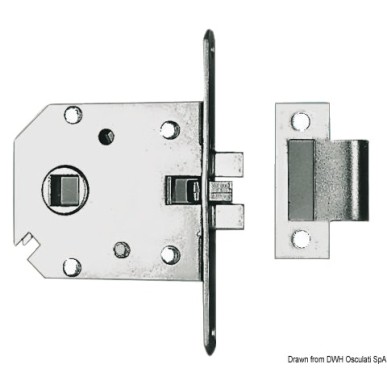 Serrure encastrer simple laiton chromé 68x60x9mm | EAN 8033137036347 Ref 38.409.70