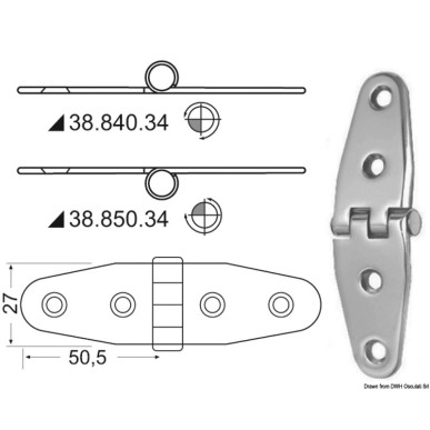 Charnière renversé 101x27 mm | EAN 8033137005886 Ref 38.850.34