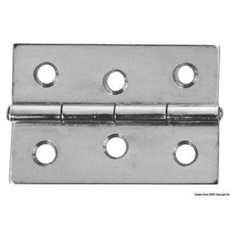 Charnière rectangulaire inox poli miroir 60x40 mm | EAN 8033137005756 Ref 38.822.02