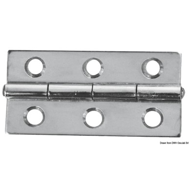 Charnière rectangulaire inox poli miroir 60x30 mm | EAN 8033137005749 Ref 38.822.01