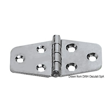 Charnière inox 70x38 mm | EAN 8033137005473 Ref 38.491.00