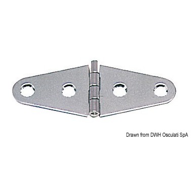 Charnière inox poli miroir 101x38 mm | EAN 8033137005459 Ref 38.467.89
