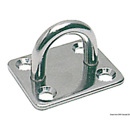 Platine rectangulaire inox + anneau 6 mm | EAN 8033137130793 Ref 39.320.06