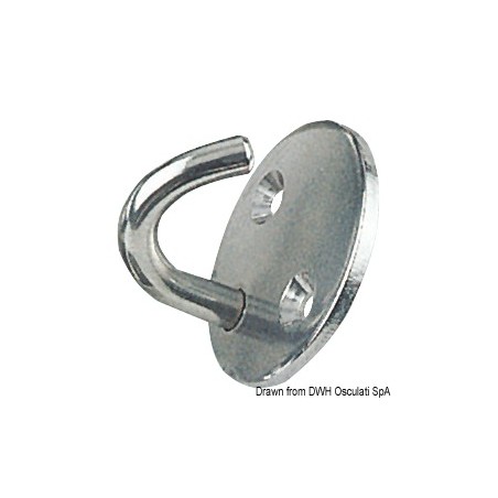 Crochet sur plaque tonde inox poli 8 mm | EAN 8033137130878 Ref 39.324.03
