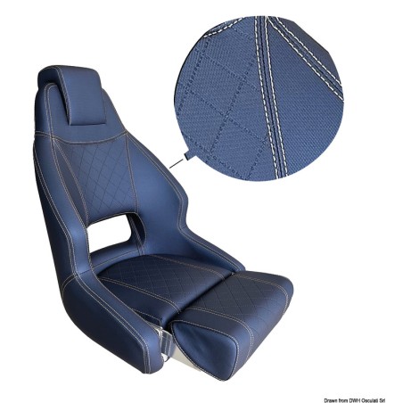 Siège rembourré + Flip up RM52 bleu foncé  Ref 48.410.20