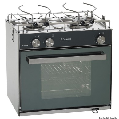 Cuisinière gaz 2 feux DOMETIC Slim Sunlight | EAN 4000907014663 Ref 50.366.02