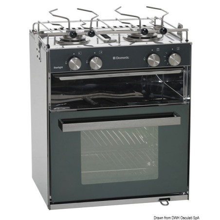 Cuisinière gaz 2 feux DOMETIC Slim Starlight | EAN 8033137154201 Ref 50.366.22