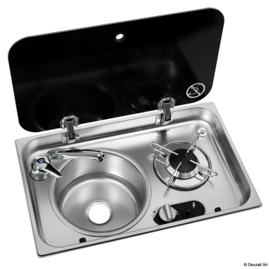 Plaques de cuisson acier + couvercle verre| EAN 8033137226021 Ref 50.714.02