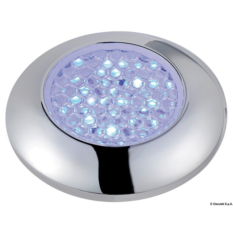 
Plafonnier étanche chromé  LED bleu 
