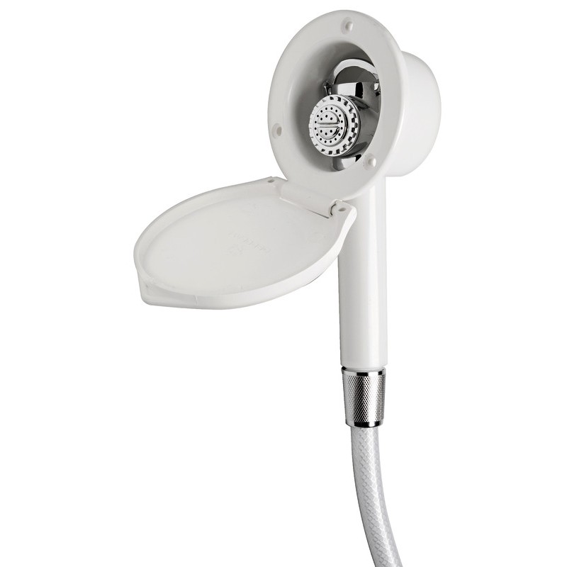 
Coffret douche Elegant blanche tuyau PVC 2,5 m Montage  paroi

