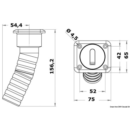 Bouchon de nable Square Waste version longue 38 mm | EAN 8033137110504 Ref 20.455.06